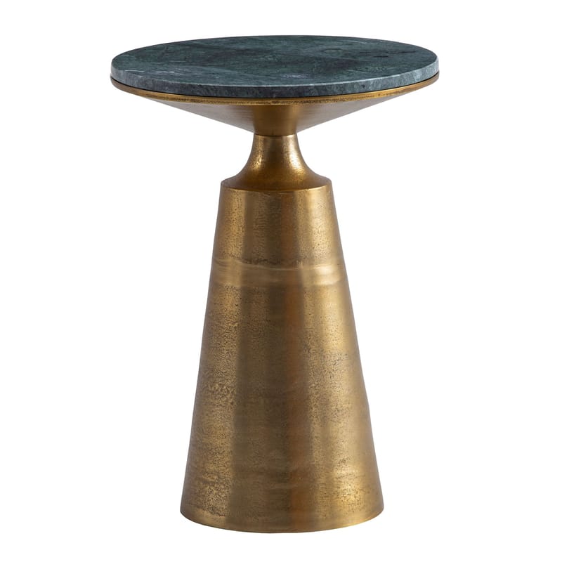 Eliuna Sidebord 40 cm - mørkegrøn marmor og antikguld - Møbler - Borde - Aflastningsbord - Konsolbord & sidebord