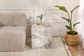 Elnor Sidebord 45 cm - Hvid Marmor - Møbler - Borde - Aflastningsbord - Lampebord