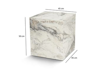Elnor Sidebord 45 cm - Hvid Marmor - Møbler - Borde - Aflastningsbord - Lampebord