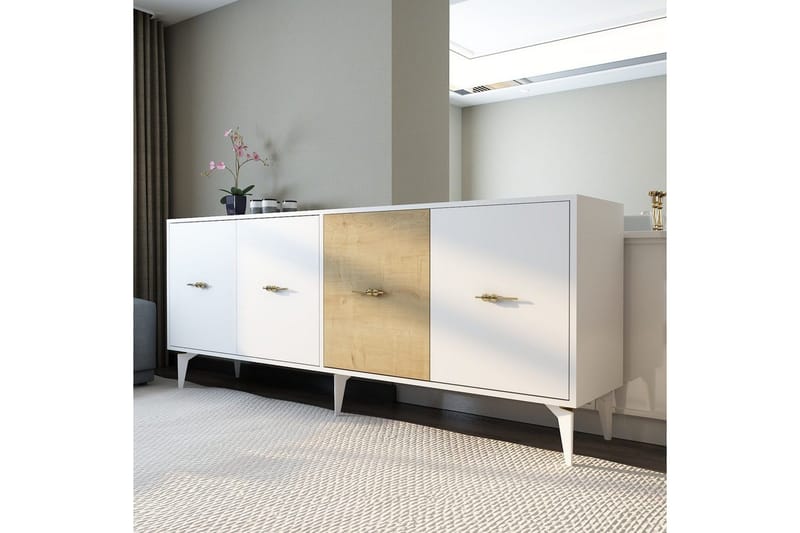 Elori Konsolbord 180 cm - Hvid/Eg - Møbler - Borde - Aflastningsbord - Entrébord