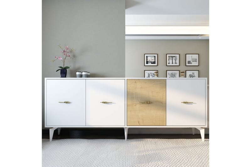 Elori Konsolbord 180 cm - Hvid/Eg - Møbler - Borde - Aflastningsbord - Entrébord