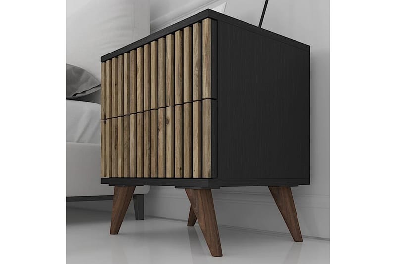 Elspet Natbord 50 cm - Sort/Brun - Møbler - Borde - Aflastningsbord - Sengebord