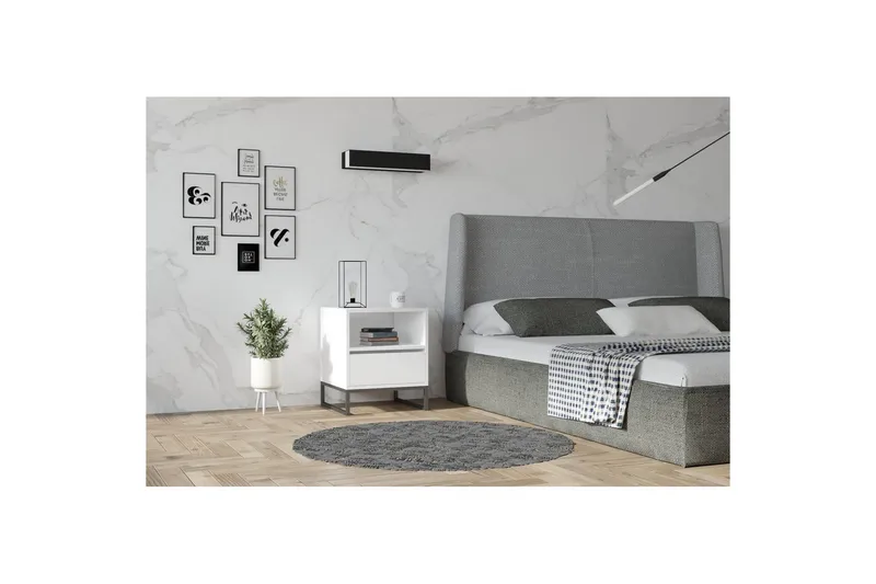 Elvarn Natbord 51 cm - Hvid - Møbler - Borde - Aflastningsbord - Sengebord