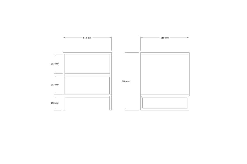 Elvarn Natbord 51 cm - Hvid - Møbler - Borde - Aflastningsbord - Sengebord