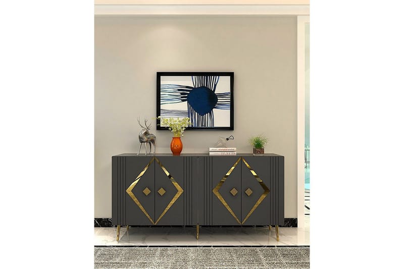 Elvon Konsolbord 150 cm - Antracit/Guld - Møbler - Borde - Aflastningsbord - Entrébord