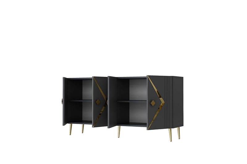 Elvon Konsolbord 150 cm - Antracit/Guld - Møbler - Borde - Aflastningsbord - Entrébord