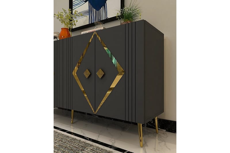 Elvon Konsolbord 150 cm - Antracit/Guld - Møbler - Borde - Aflastningsbord - Entrébord