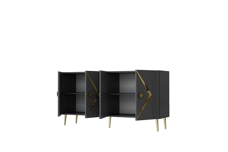 Elvon Konsolbord 150 cm - Antracit/Guld - Møbler - Borde - Aflastningsbord - Entrébord