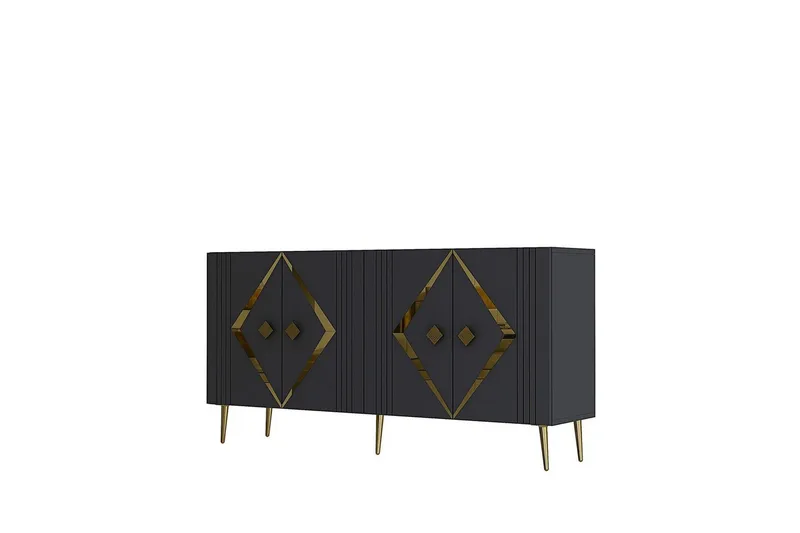 Elvon Konsolbord 150 cm, Antracit/Guld