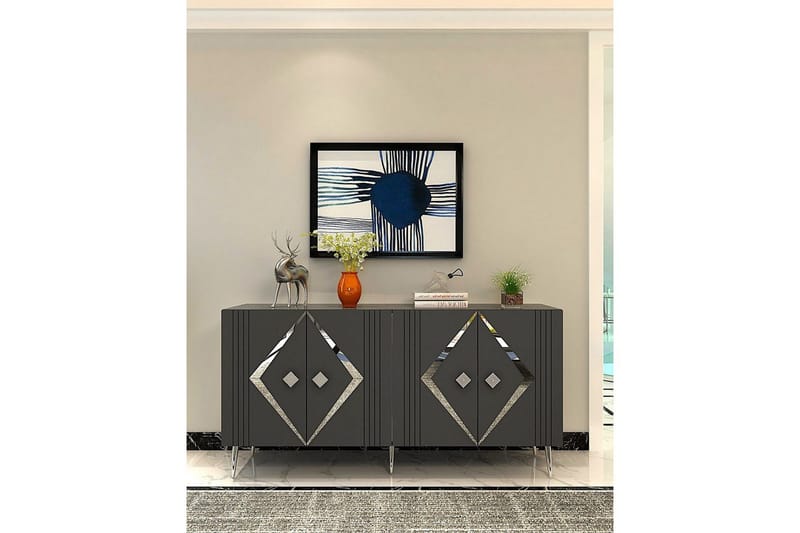 Elvon Konsolbord 150 cm - Antracit/Sølv - Møbler - Borde - Aflastningsbord - Entrébord