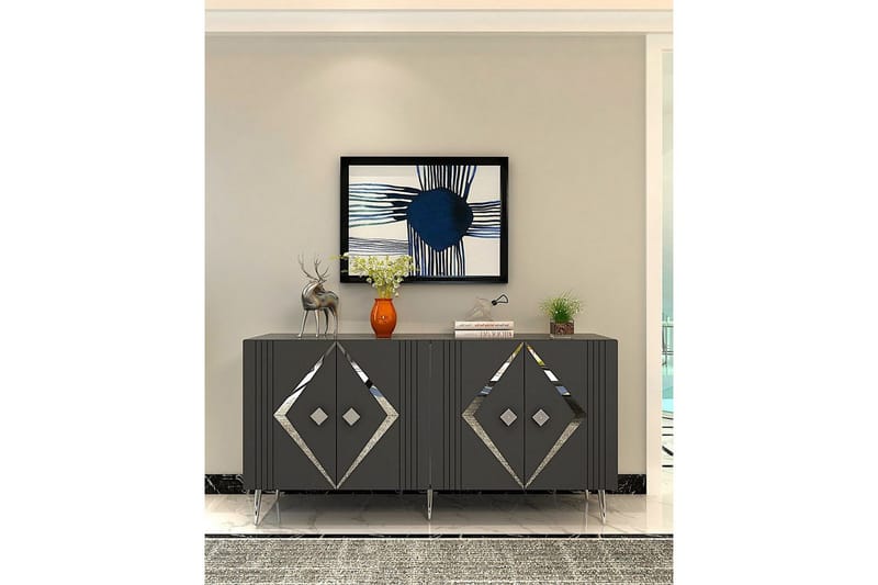 Elvon Konsolbord 150 cm - Antracit/Sølv - Møbler - Borde - Aflastningsbord - Entrébord