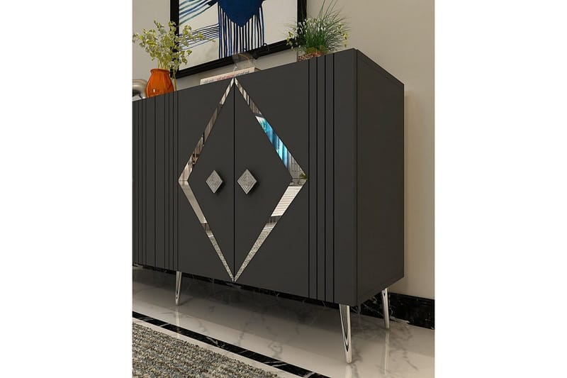 Elvon Konsolbord 150 cm - Antracit/Sølv - Møbler - Borde - Aflastningsbord - Entrébord