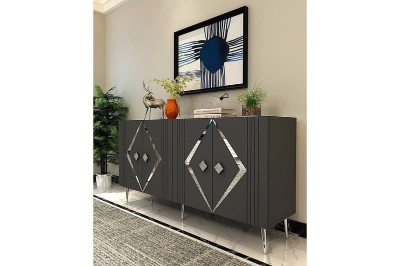 Elvon Konsolbord 150 cm - Antracit/Sølv - Møbler - Borde - Aflastningsbord - Entrébord