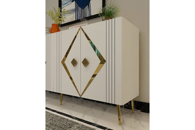 Elvon Konsolbord 150 cm - Hvid/Guld - Møbler - Borde - Aflastningsbord - Entrébord