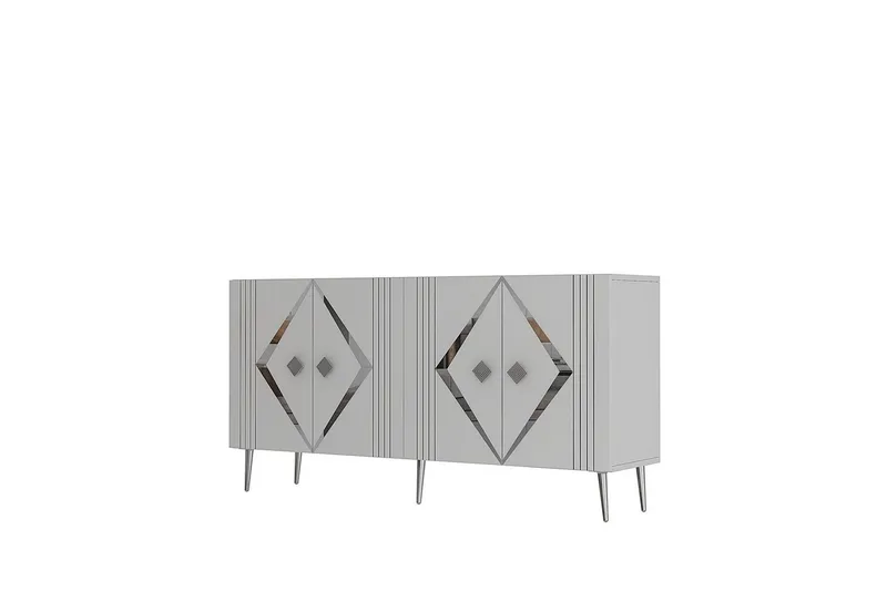 Elvon Konsolbord 150 cm, Hvid/Sølv