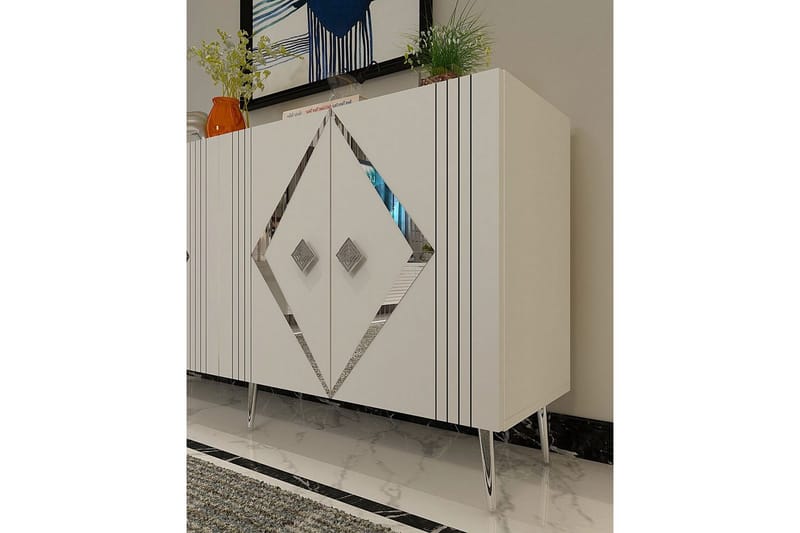 Elvon Konsolbord 150 cm - Hvid/Sølv - Møbler - Borde - Aflastningsbord - Entrébord