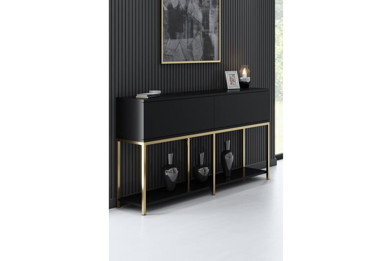 Dorlord Konsolbord 150 cm, Sort/Guld