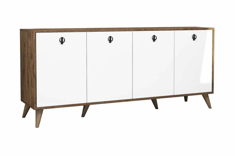 Konsolbord Athodna konsolbord 180 cm Vit, Mörkbrun - Møbler - Borde - Aflastningsbord - Entrébord