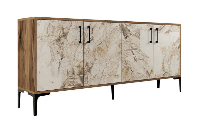 Levents Konsolbord 180 cm - Valnød/Beige/Sort - Møbler - Borde - Aflastningsbord - Entrébord