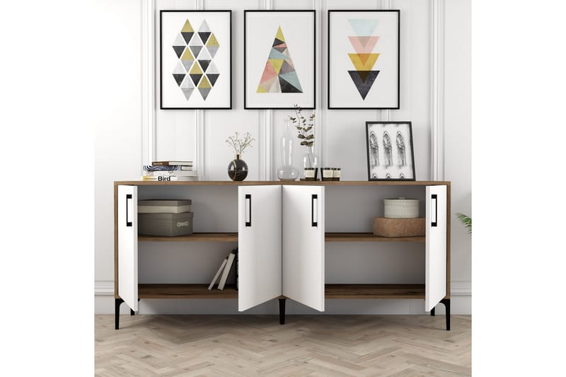 Levents Konsolbord 180 cm - Valnød/Hvid/Sort - Møbler - Borde - Aflastningsbord - Entrébord