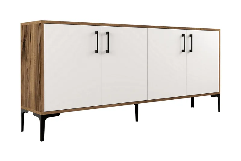 Levents Konsolbord 180 cm - Valnød/Hvid/Sort - Møbler - Borde - Aflastningsbord - Entrébord