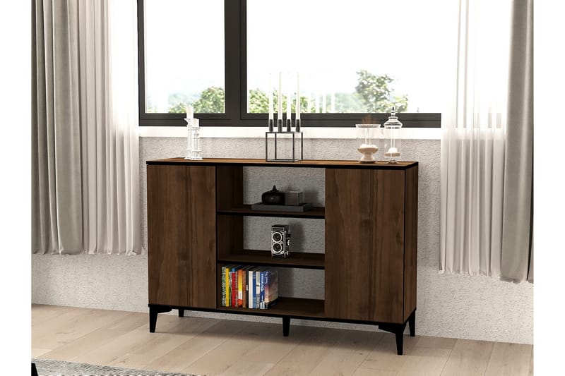 Erke Konsolbord 140 cm - Valnød/Sort - Møbler - Borde - Aflastningsbord - Entrébord