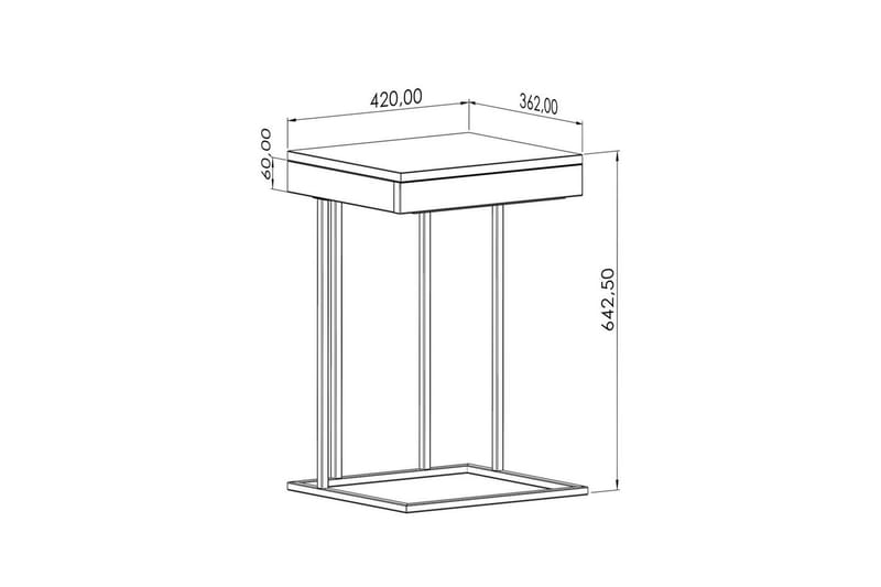 Erya Sidebord 42x120 cm - Sort - Møbler - Borde - Aflastningsbord - Lampebord