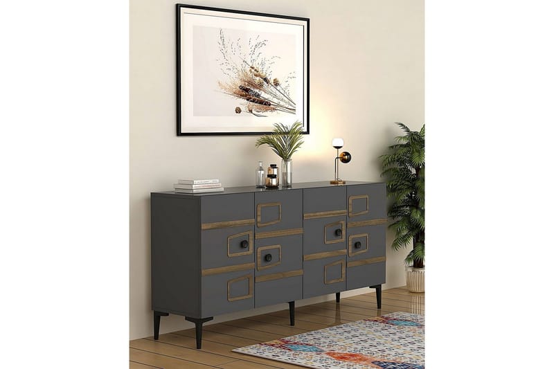 Esta Konsolbord 150 cm - Mellemfarvet træ/Antracit - Møbler - Borde - Aflastningsbord - Entrébord