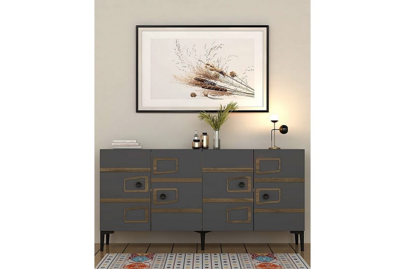 Esta Konsolbord 150 cm - Mellemfarvet træ/Antracit - Møbler - Borde - Aflastningsbord - Entrébord