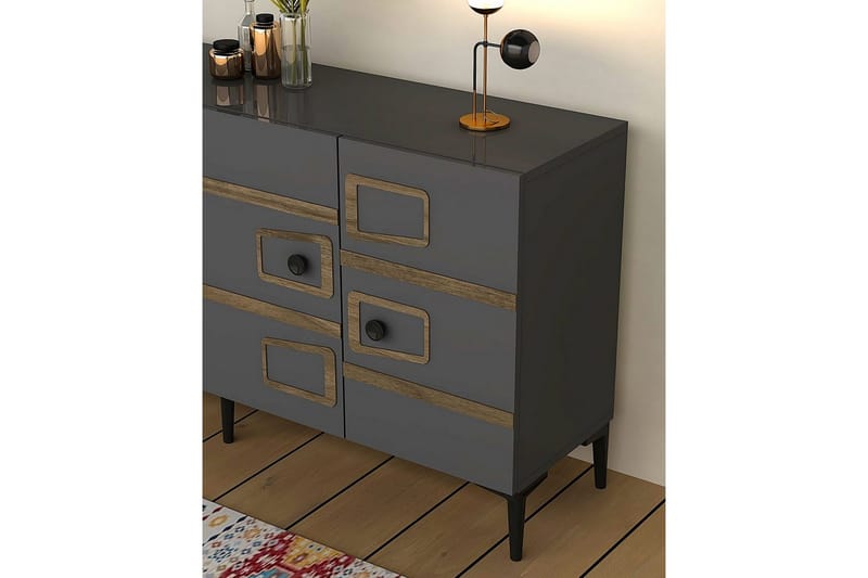 Esta Konsolbord 150 cm - Mellemfarvet træ/Antracit - Møbler - Borde - Aflastningsbord - Entrébord