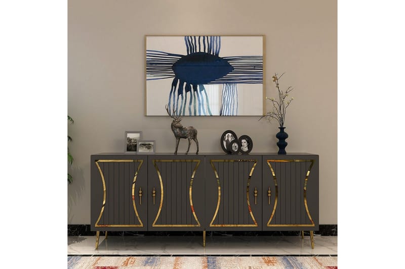 Falra Konsolbord 150 cm - Antracit/Guld - Møbler - Borde - Aflastningsbord - Entrébord