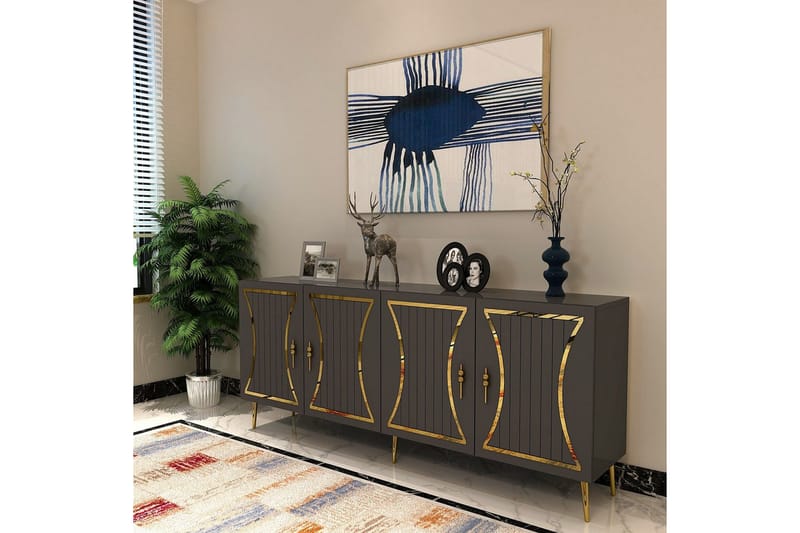 Falra Konsolbord 150 cm - Antracit/Guld - Møbler - Borde - Aflastningsbord - Entrébord