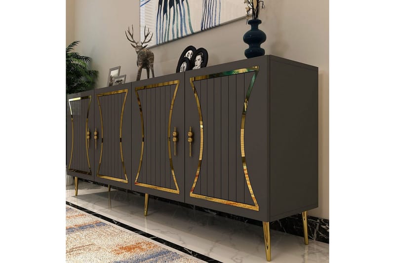 Falra Konsolbord 150 cm - Antracit/Guld - Møbler - Borde - Aflastningsbord - Entrébord