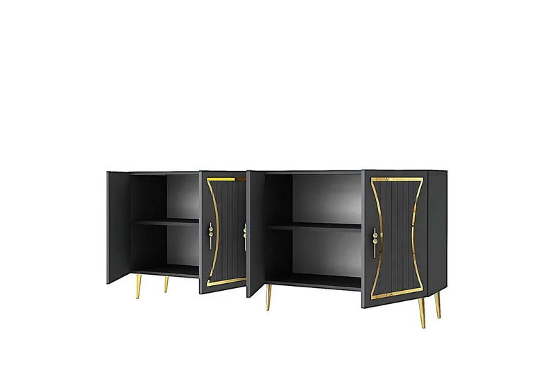 Falra Konsolbord 150 cm - Antracit/Guld - Møbler - Borde - Aflastningsbord - Entrébord