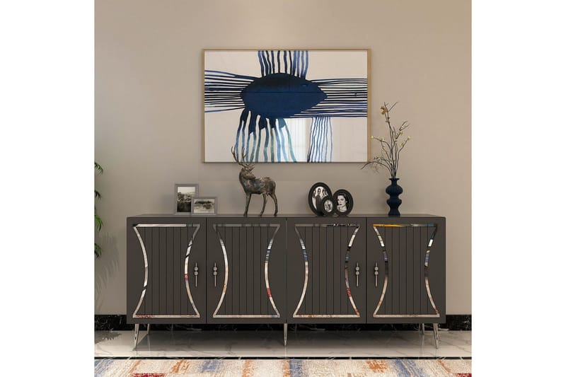 Falra Konsolbord 150 cm - Antracit/Sølv - Møbler - Borde - Aflastningsbord - Entrébord