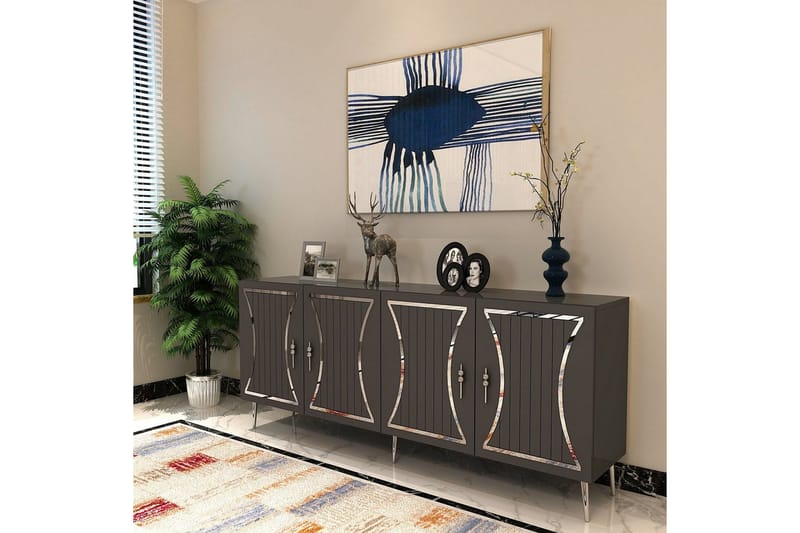 Falra Konsolbord 150 cm - Antracit/Sølv - Møbler - Borde - Aflastningsbord - Entrébord