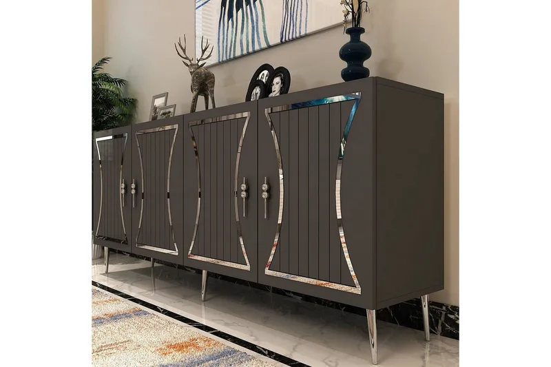 Falra Konsolbord 150 cm - Antracit/Sølv - Møbler - Borde - Aflastningsbord - Entrébord