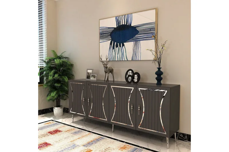 Falra Konsolbord 150 cm - Antracit/Sølv - Møbler - Borde - Aflastningsbord - Entrébord