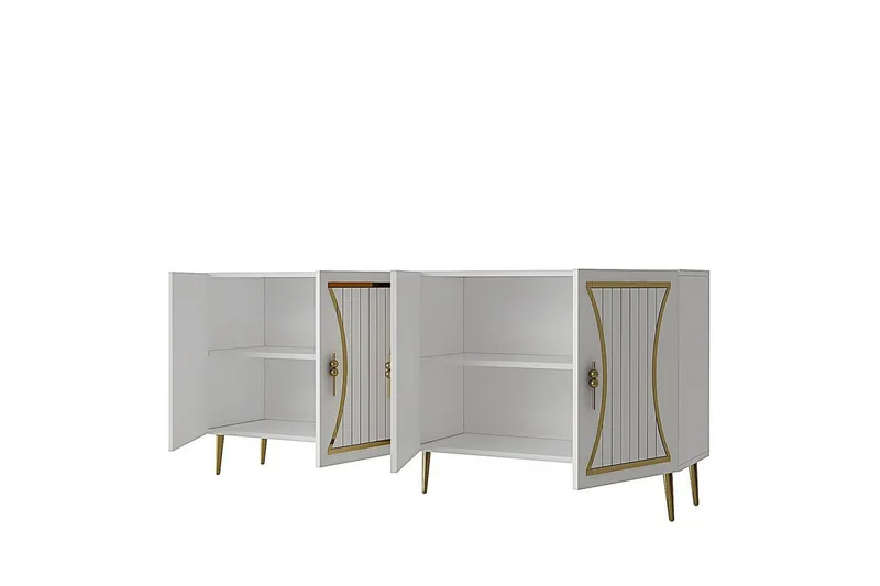 Falra Konsolbord 150 cm - Hvid/Guld - Møbler - Borde - Aflastningsbord - Entrébord