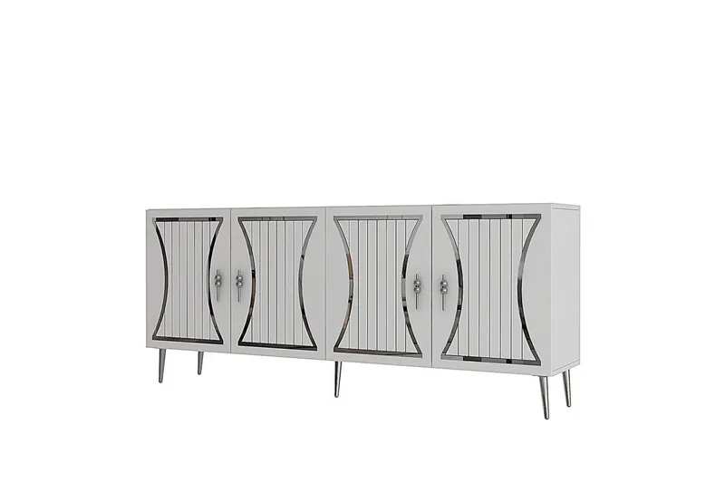 Falra Konsolbord 150 cm, Hvid/Sølv