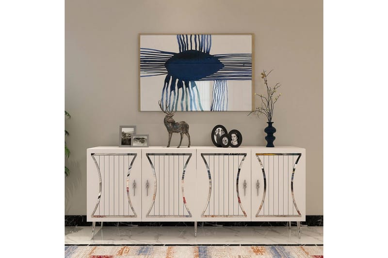 Falra Konsolbord 150 cm - Hvid/Sølv - Møbler - Borde - Aflastningsbord - Entrébord