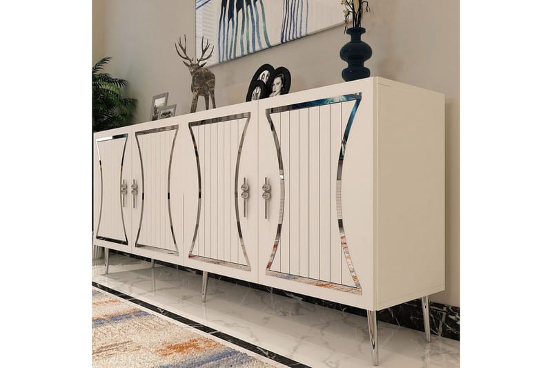 Falra Konsolbord 150 cm - Hvid/Sølv - Møbler - Borde - Aflastningsbord - Entrébord