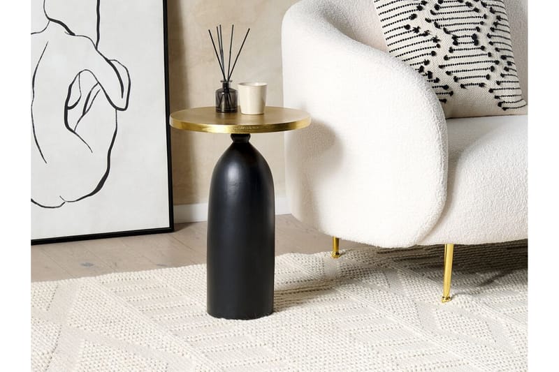 Faron Sidebord 36 cm - Guld/Sort - Møbler - Borde - Aflastningsbord - Lampebord