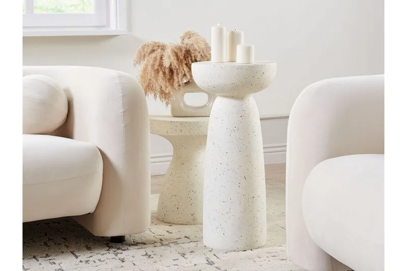 Fayanna Sidebord 33 cm - Hvid - Møbler - Borde - Aflastningsbord - Lampebord