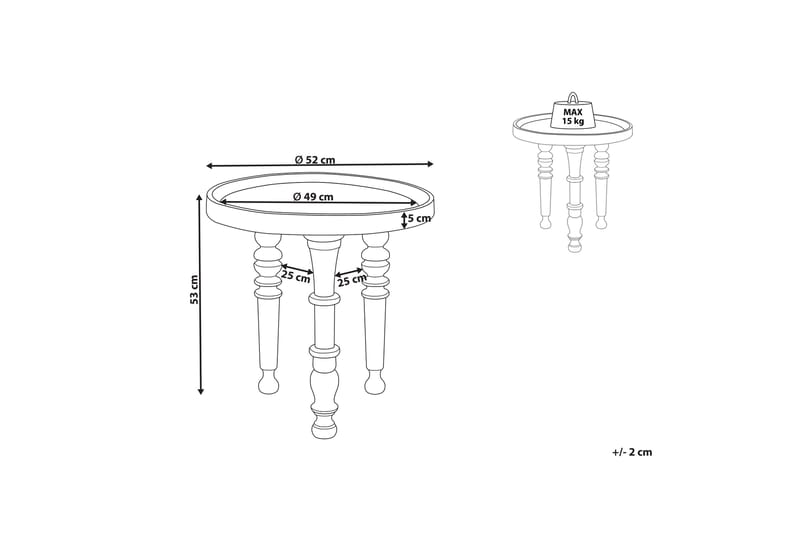 Faylinn Sidebord 52 cm - Sort - Møbler - Borde - Aflastningsbord - Lampebord