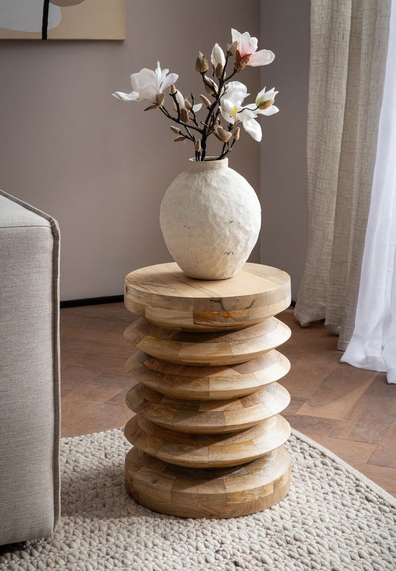 Fenena Sidebord 35 cm - Varm lysebrun - Møbler - Borde - Aflastningsbord - Lampebord