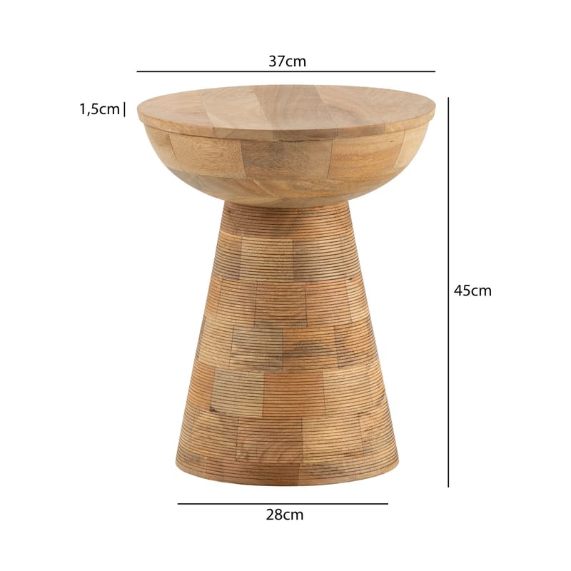 Fenilo Sidebord 37 cm - naturligt bleget lyst mangotræ - Møbler - Borde - Aflastningsbord - Konsolbord & sidebord