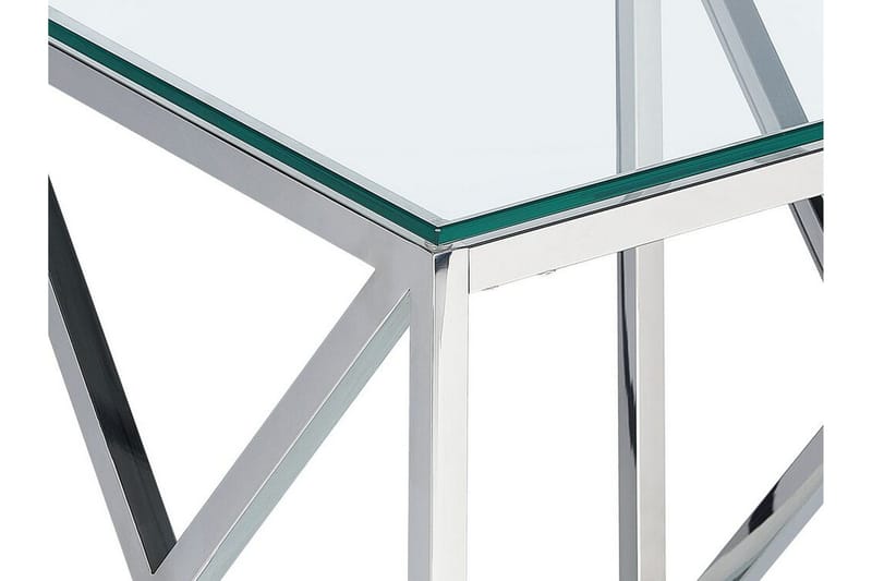 Fidelina Sidebord 45 cm - Sølv/Transparent - Møbler - Borde - Aflastningsbord - Lampebord