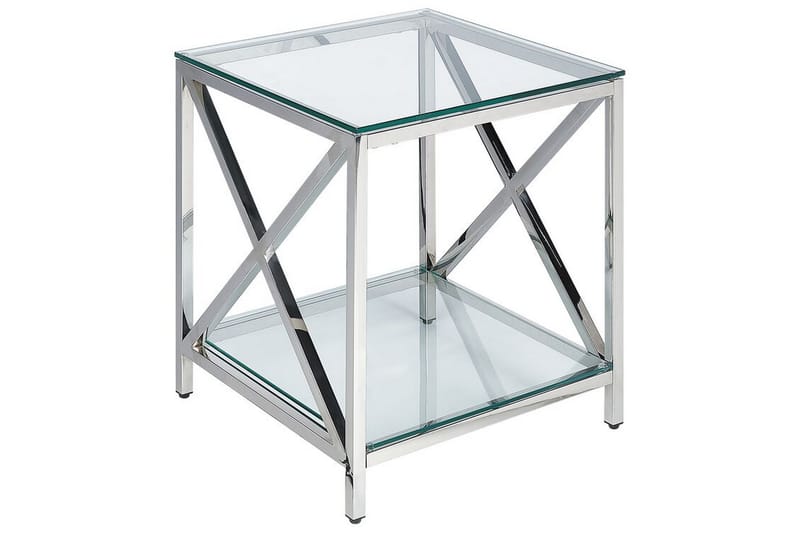 Fidelina Sidebord 45 cm - Sølv/Transparent - Møbler - Borde - Aflastningsbord - Lampebord