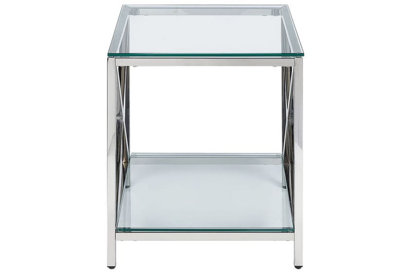Fidelina Sidebord 45 cm - Sølv/Transparent - Møbler - Borde - Aflastningsbord - Lampebord